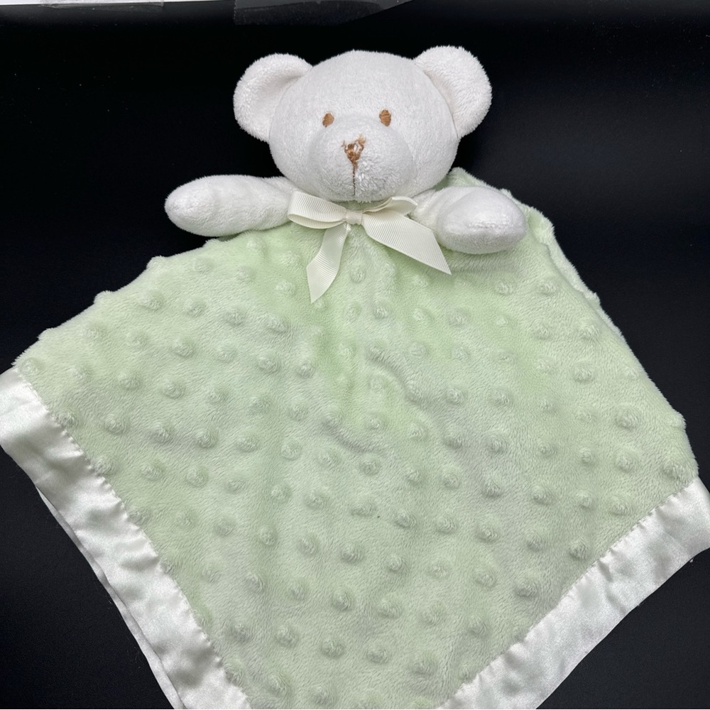 Blankets And Beyond Lovey Green Raised Dots Plush Bear Stuffed Animal Toy